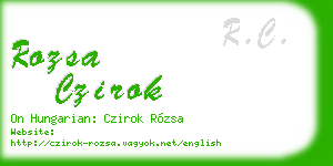 rozsa czirok business card